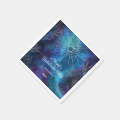 神秘的な水カラーバチェロレッテ スタンダードカクテルナプキン (角)