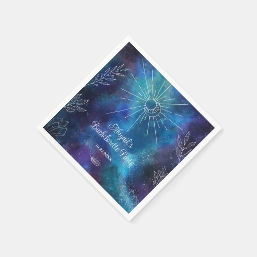 神秘的な水彩画の独身最後の夜 スタンダードカクテルナプキン (角)