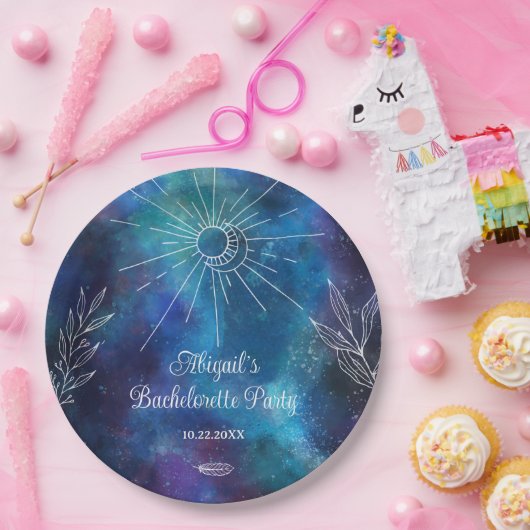 神秘的な水彩画の独身最後の夜 ペーパープレート (パーティー)