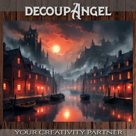 神秘的な水辺のビジョン – Decopage - 薄葉紙