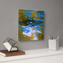 神秘的な水 スクエア壁時計