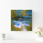 神秘的な水 スクエア壁時計 (ホーム)