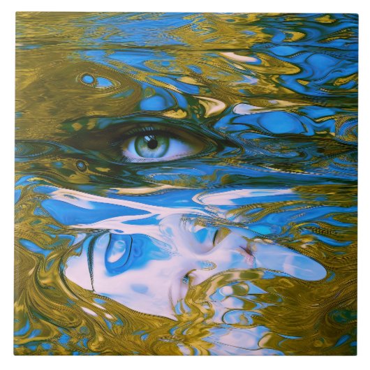 神秘的な水 タイル (正面)