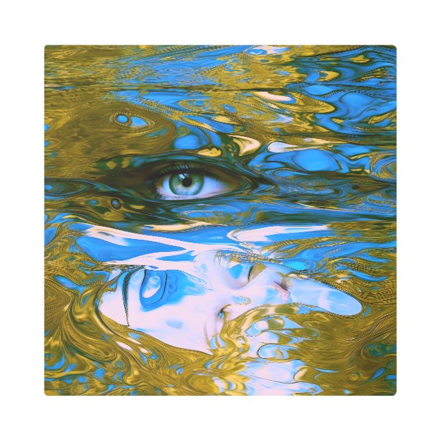 神秘的な水 メタルプリント (正面)