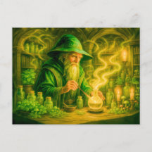 神秘的な油絵のハーバラストの魔導師