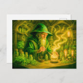 神秘的な油絵のハーバラストの魔導師 シーズンポストカード (正面/裏面)