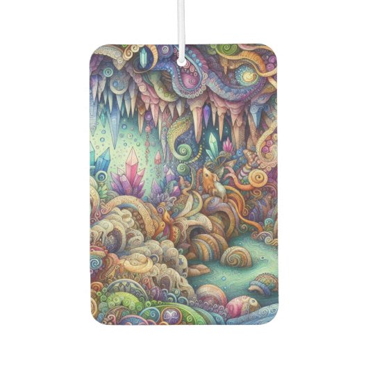 神秘的な洞窟のカラフル宝石 カーエアーフレッシュナー (正面)