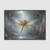 神秘的な洞窟の中のスチームパンクのトンボ 薄葉紙 (正面)