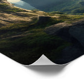 神秘的な洞窟日の出の風景ポスター ポスター (角)