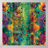 神秘的な流れ – サイケデリック抽象芸術・エナジー・アート ポスター (正面)