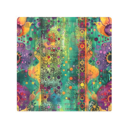 神秘的な流れ – サイケデリック抽象芸術・エナジー・アート メタルプリント