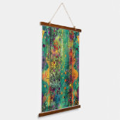 神秘的な流れ – サイケデリック抽象芸術・エナジー・アート 吊り下げ型タペストリー (傾斜あり)