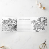 神秘的な海よくカラーリングカードを取得 三つ折り招待状 (内部)