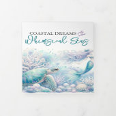 神秘的な海よくカラーリングカードを取得 三つ折り招待状 (カバー)