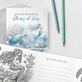 神秘的な海よくカラーリングカードを取得 三つ折り招待状