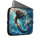 神秘的な海マーメイドサイレンのカラフルテールアート ラップトップスリーブ (正面右)