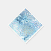 神秘的な海夢シーホースティール(緑がかった色)ブルー スタンダードカクテルナプキン (角)