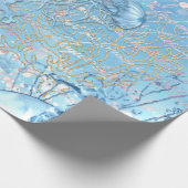 神秘的な海夢シーホースティール(緑がかった色)ブルー ラッピングペーパー (角)