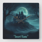 神秘的な海辺の場所 スクエア壁時計 (正面)