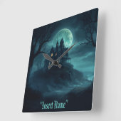 神秘的な海辺の場所 スクエア壁時計 (傾斜)