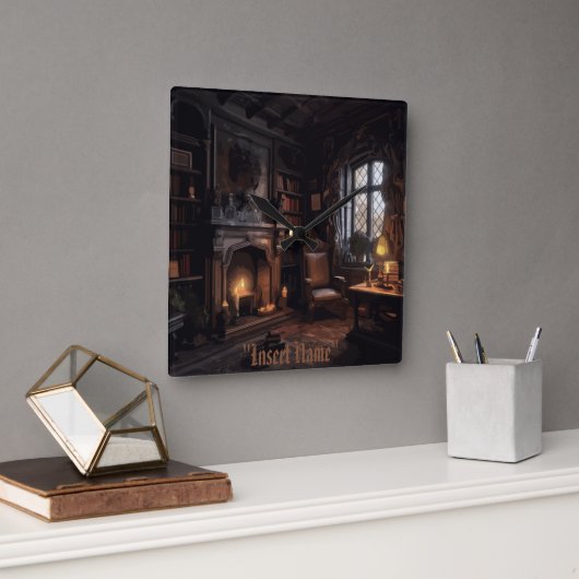 神秘的な海辺の場所 スクエア壁時計 (オフィス)