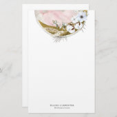 神秘的な満月ボヘミアンピンク文房具紙 便箋 (正面/裏面)