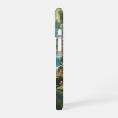 神秘的な滝の風景 iPhone 16ケース (左側面)