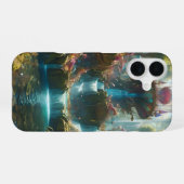 神秘的な滝の風景 iPhone 16ケース (裏面横)