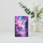 神秘的な滝QRコード 名刺 (スタンド正面)