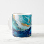 神秘的な潮流:コバルトとティールの芸術 コーヒーマグカップ (正面左)