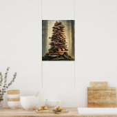 神秘的な火の木の積み上げ芸術 ポスター (キッチン)