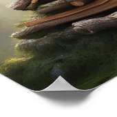 神秘的な火の木の積み上げ芸術 ポスター (角)