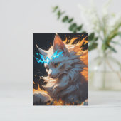 神秘的な炎の猫なじみ ポストカード (スタンド正面)