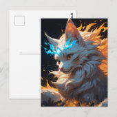 神秘的な炎の猫なじみ ポストカード (正面/裏面)