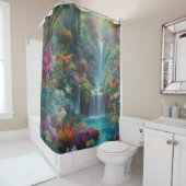 「神秘的な熱帯滝」 シャワーカーテン (インサイチュ)