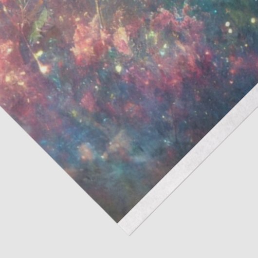 神秘的な牧草地の馬と女の子のデコページ 薄葉紙 (詳細)