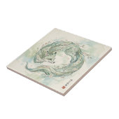 神秘的な狐の竜の水彩画 (1) タイル (側面)