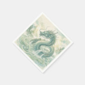 神秘的な狐の竜の水彩画 (2) スタンダードカクテルナプキン (角)
