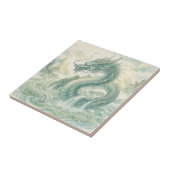 神秘的な狐の竜の水彩画 (2) タイル (側面)