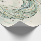 神秘的な狐の竜 水彩アート (1) ラッピングペーパー (角)