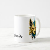 神秘的な狐の頭、高貴で神秘的。 コーヒーマグカップ (正面右)