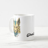 神秘的な狐の頭、高貴で神秘的。 コーヒーマグカップ (正面左)