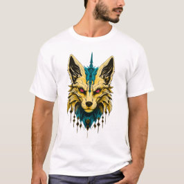 神秘的な狐の頭、高貴で神秘的。 Tシャツ