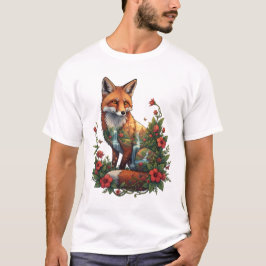 神秘的な狐 熱帯の寺院 風景 野生動物 Tシャツ