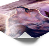 神秘的な狼が月で吠える フォトプリント (角)