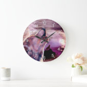 神秘的な狼が月で吠える ラージ壁時計 (ホーム)