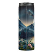 神秘的な狼が月の超現実でハウリング タンブラー (裏面)