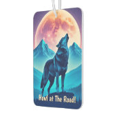 神秘的な狼とパーソナライズされた文字 カーエアーフレッシュナー (左)