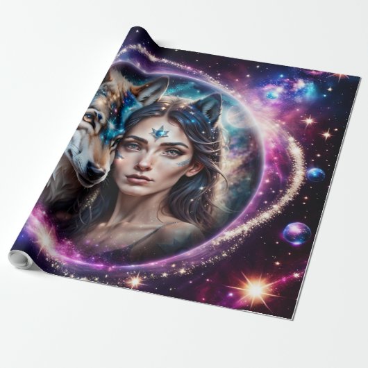 神秘的な狼の力 ラッピングペーパー (アンロールド)