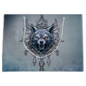 神秘的な狼の頭。 ラージペーパーバッグ (正面)